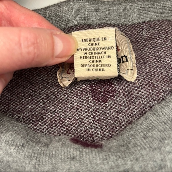 ARABELLA ADDISON gray merlot polka dot knit pullover sweater Women Size 1X Plus - Picture 5 of 7